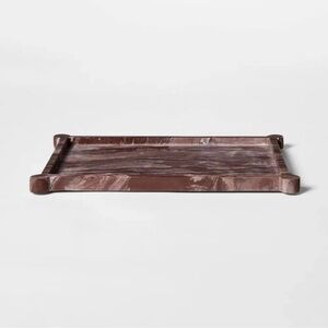 Burgundy Rectangular 12" Marble Tray Natural - Threshold designed w/Studio McGee